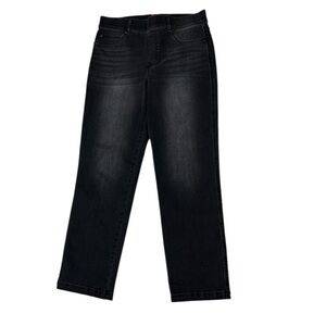 SPANX Jeans Straight Leg Vintage Black Pull On Shape Wear Size Large